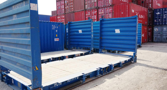 Image of flat rack equipment showing that Newl international ocean freight shipping & 3pl warehousing services provides different types of equipments.